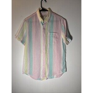 J. Crew Factory Multicolor Striped Casual Button Down Shirt
